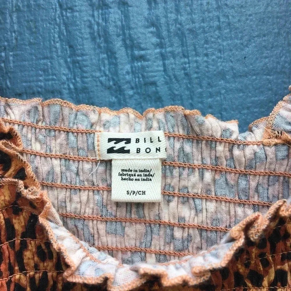 Billabong Women's Size Small Leopard All Day Long Crop Tank Top - Picture 3 of 4